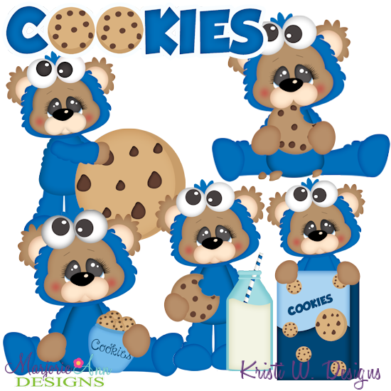 Cookies & Milk Bears SVG Cutting Files + Clipart - Click Image to Close